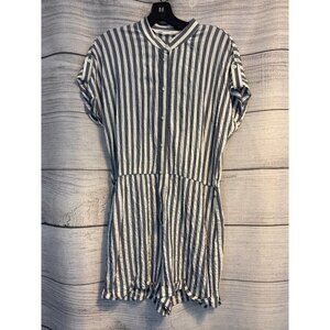 Zara Striped Button-Up Romper Jumpsuit Size S